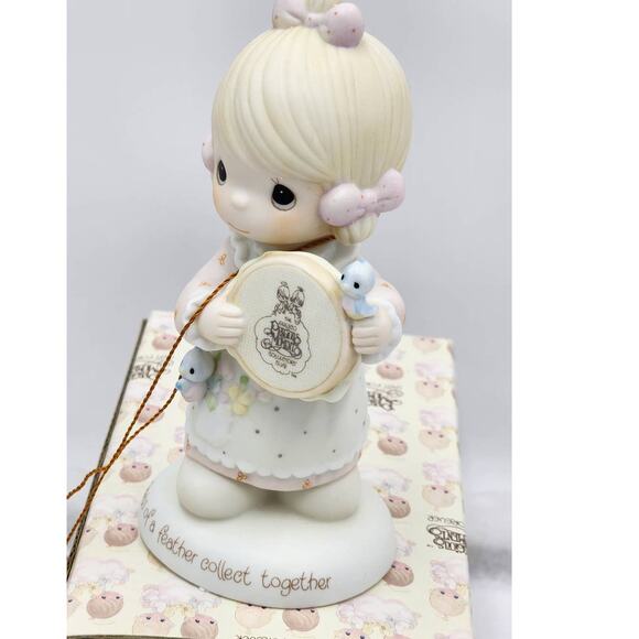 Precious Moments Figurine Birds Of Feather Collect Together 1986 Vintage E-0006 - Picture 7 of 11